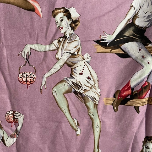 Beauties & Brains zombie pinup girl fabric by Alexander Henry - Picture 5 of 8
